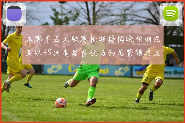 本赛季五大联赛抢断榜揭晓帕利尼亚以49次高居首位马西尼紧随其后